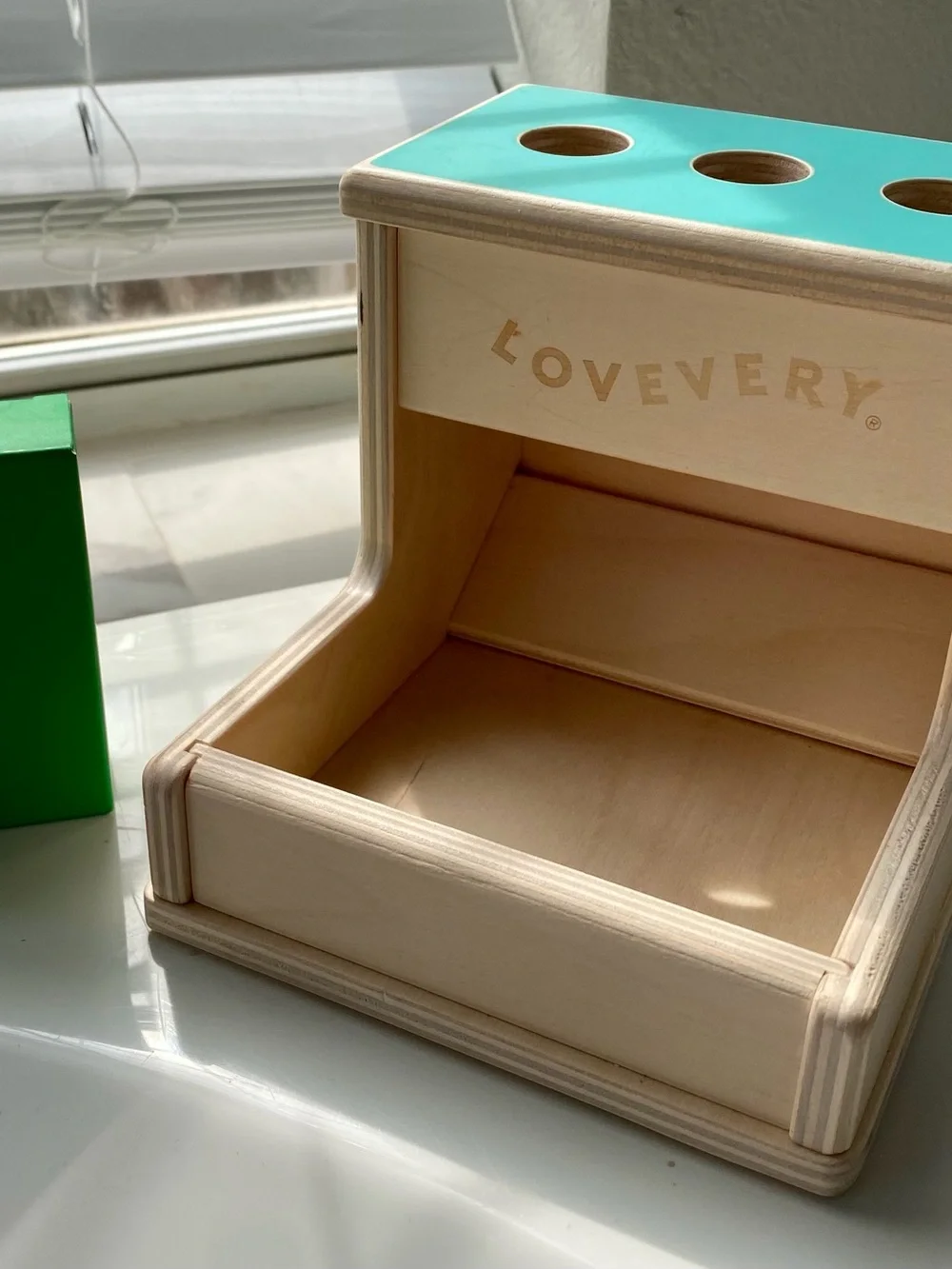 LovEvery Wooden Shape Sorter - Teal Top